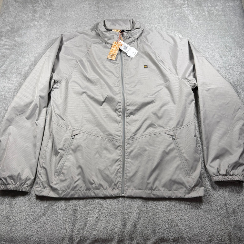 Quiksilver Waterman Jacket Men XXL Gray DryFlight Windbreaker Mesh Lined NWT